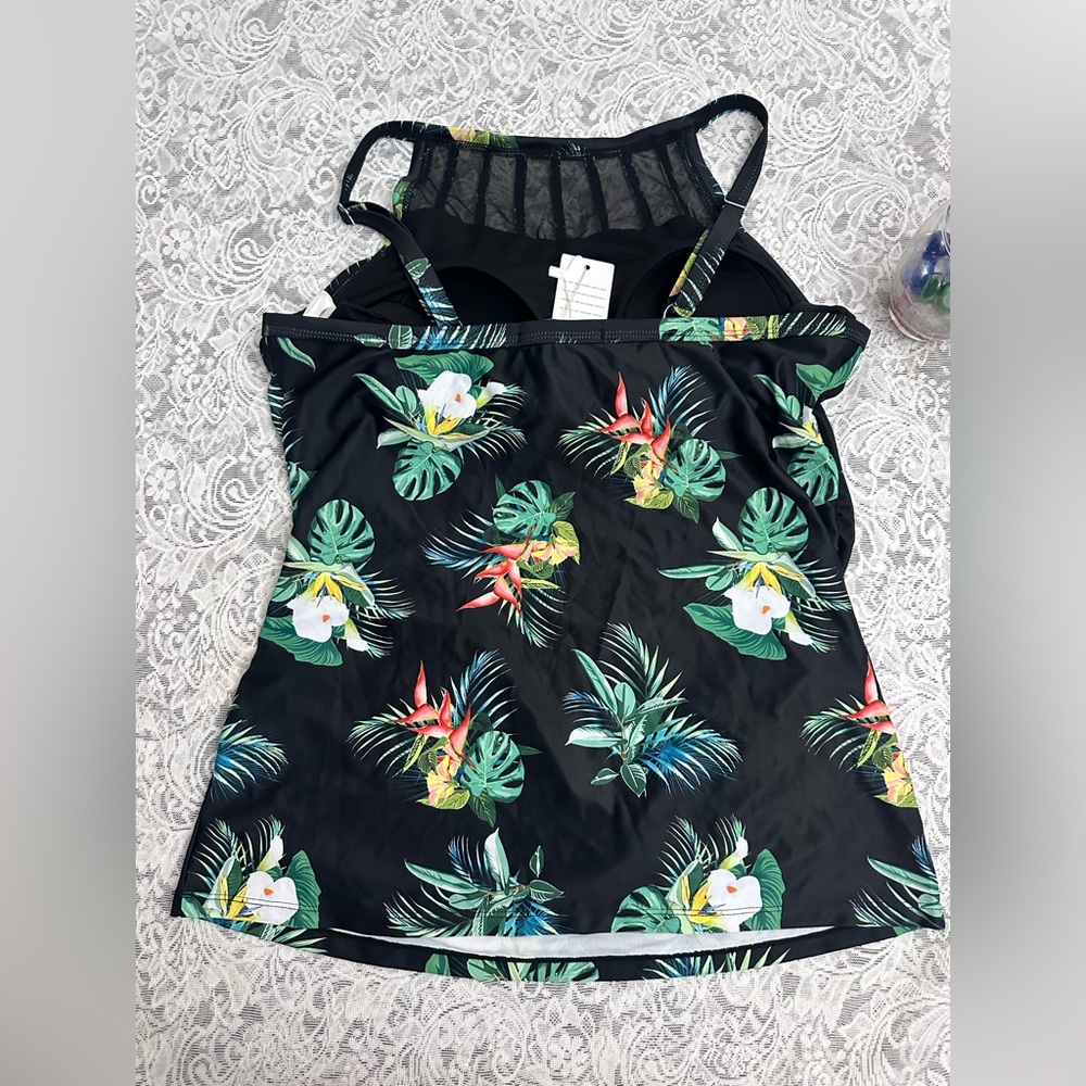 NWT Tropical Halter Swim Top Women Size L - Picture 6 of 10